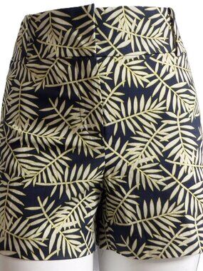 ANN TAYLOR BLUE & GREEN PALM PRINT CASUAL CITY MODERN SHORTS SIZE: 16 NWT